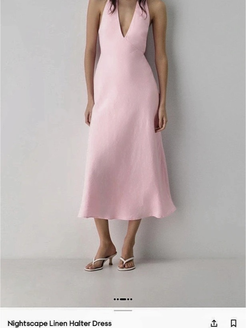 Aritzia Nightscape Linen Halter Dress Maxi Dress in Pink